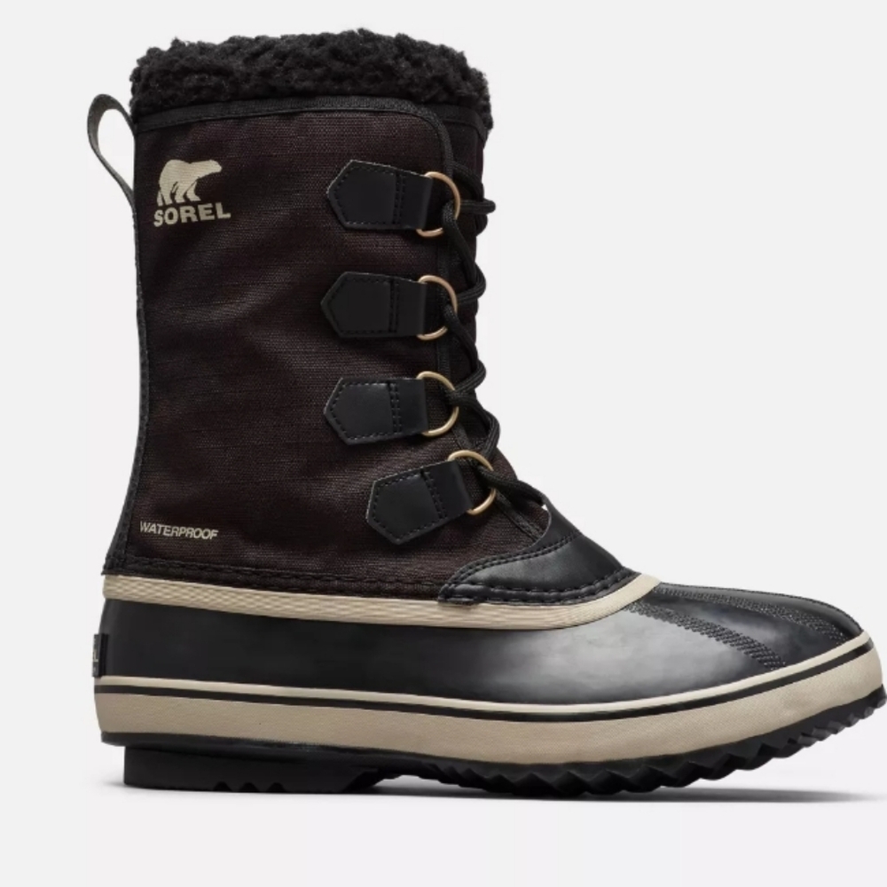 Sorel Black and Tan Waterproof Winter Boot